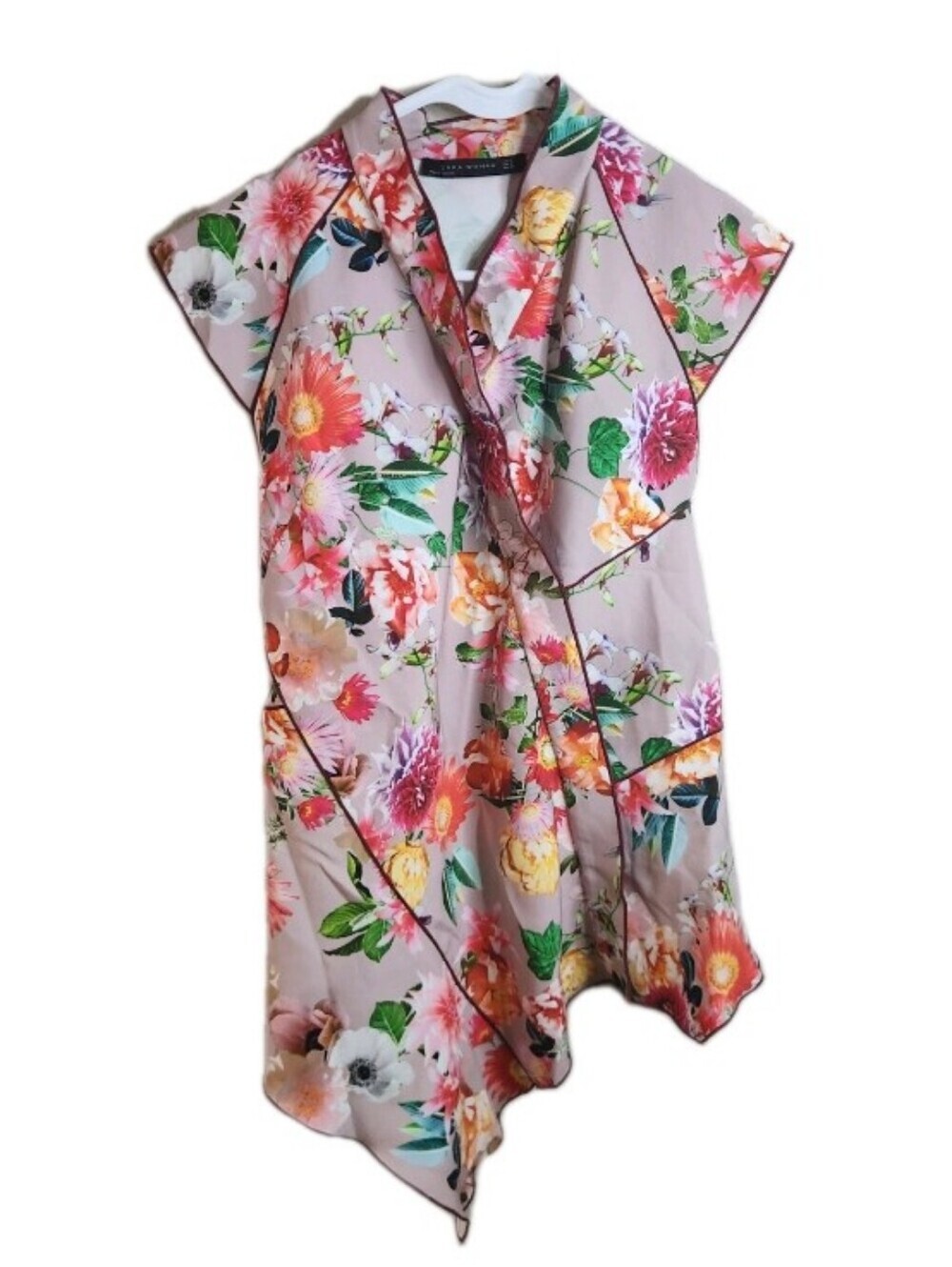 Zara Pink Floral Kimono Top Size Small